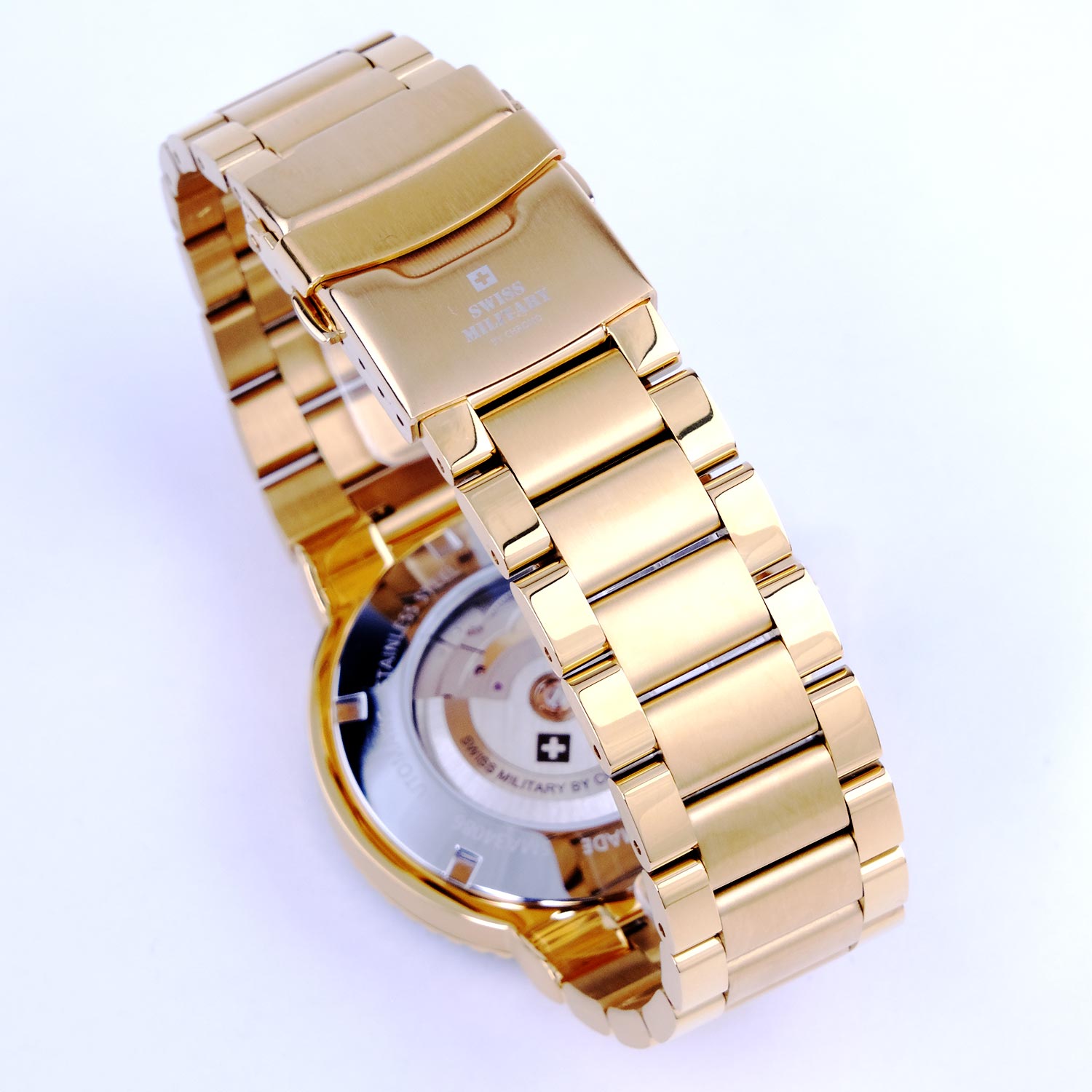 Swiss Military by Chrono Swiss Military by Chrono Automatic Dive SMA34086.06,  швейцария мужские часы на браслете сталь c pvd покрытием боковой вид