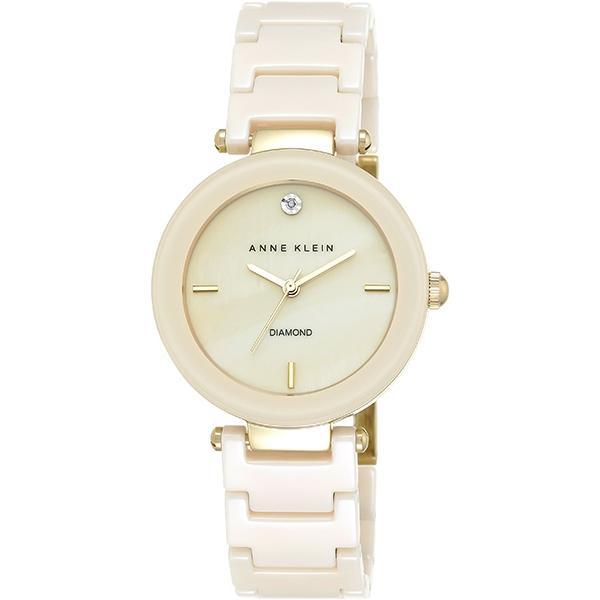 Anne Klein Anne Klein Diamond  1018IVGB  1018IVGB кварцевые женские часы перламутровый циферблат, браслет  — вид спереди