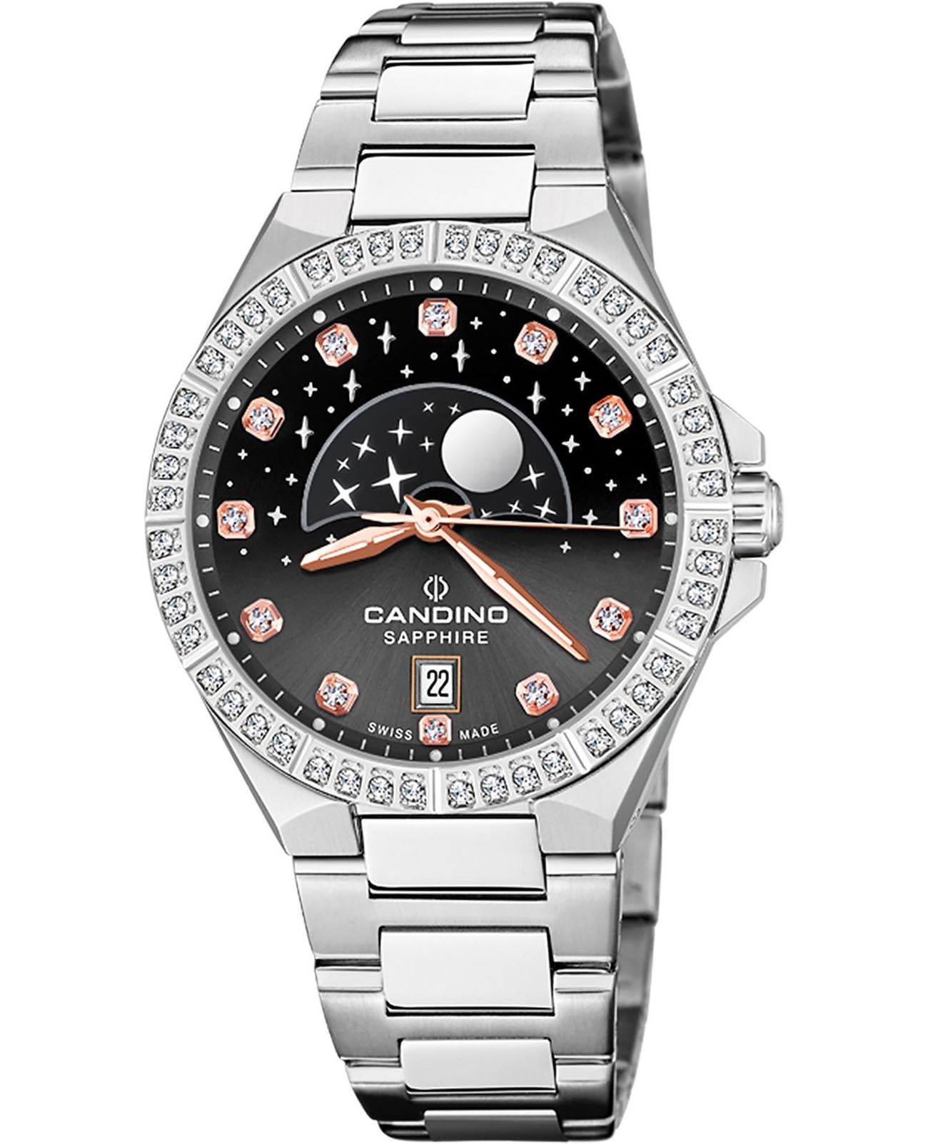 Candino Candino Lady Elegance Moonphase C4760/4  C4760/4 кварцевые женские часы  циферблат, браслет нержавеющая сталь — вид спереди