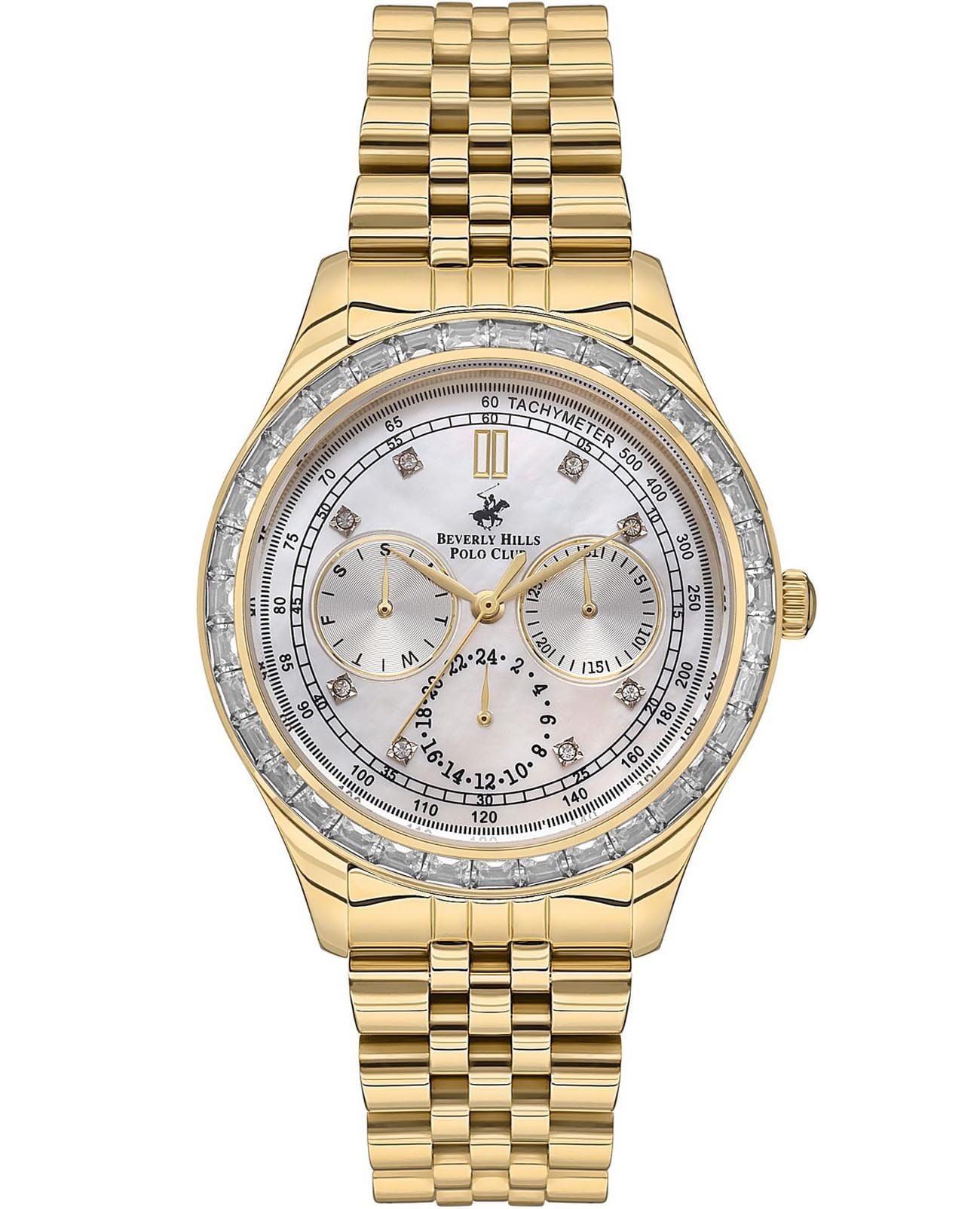 Beverly Hills Polo Club Beverly Hills Polo Club BP3563X.120  BP3563X.120 кварцевые женские часы перламутровый циферблат, браслет нержавеющая сталь с ip-покрытием — вид спереди