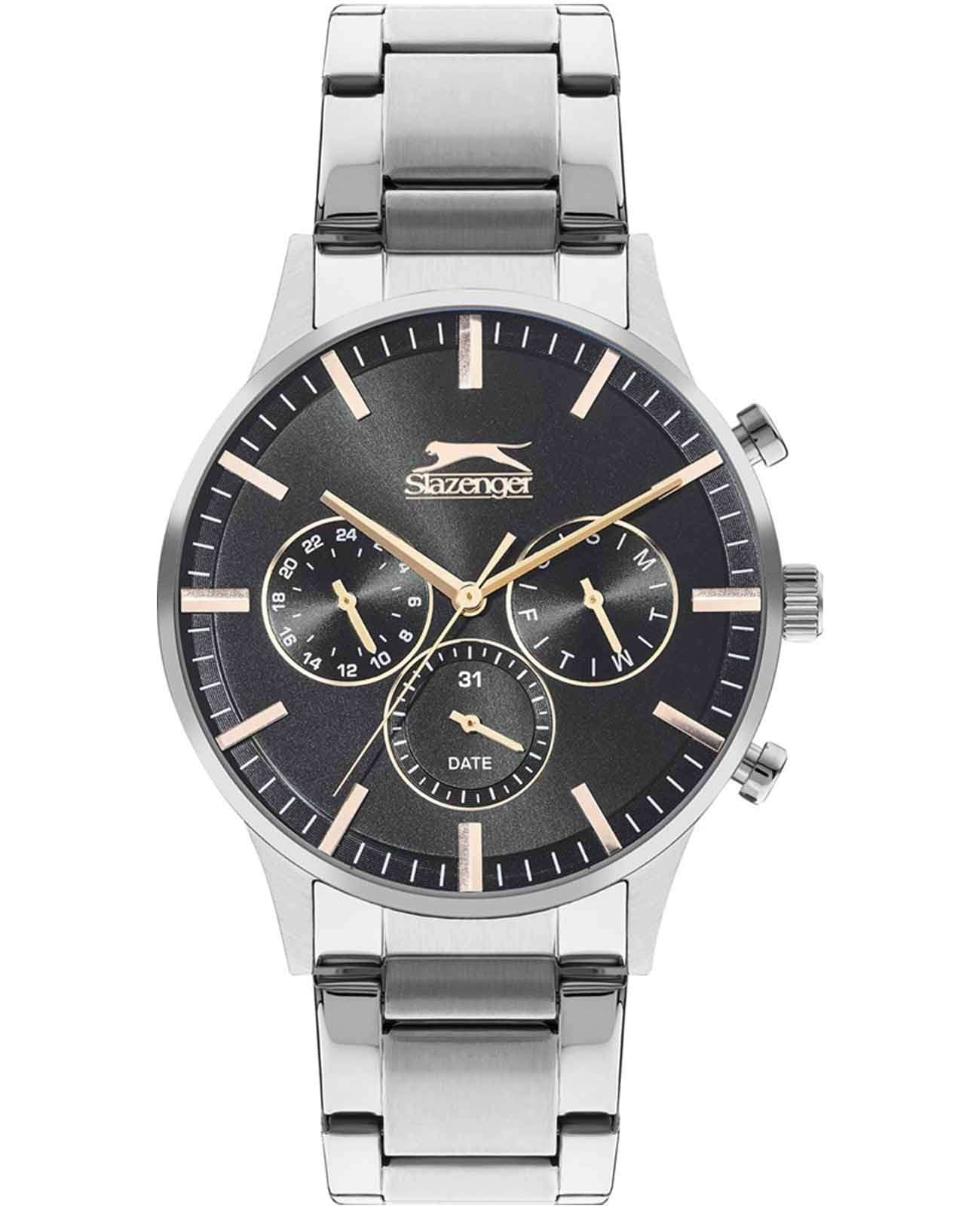 Slazenger Slazenger SL.09.2214.2.03  SL.09.2214.2.03 кварцевые мужские часы черный циферблат, браслет нержавеющая сталь — вид спереди