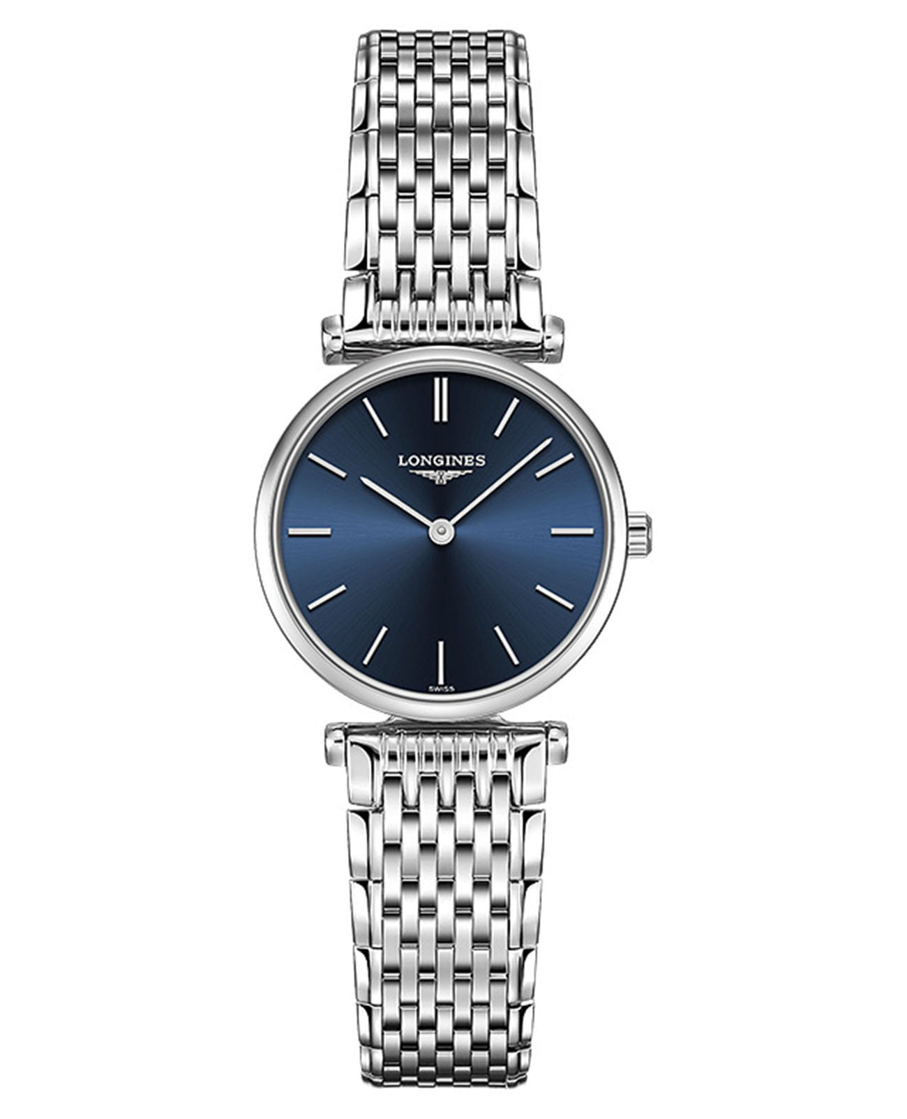 Longines Longines La Grande Classique L4.209.4.95.6  L42094956 кварцевые женские часы синий циферблат, браслет нержавеющая сталь — вид спереди