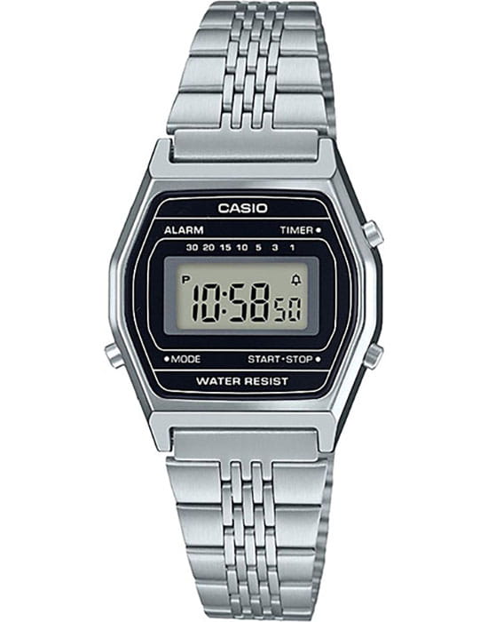 Casio Casio Collection LA690WEA-1EF  LA690WEA-1EF кварцевые женские часы серый циферблат, браслет нержавеющая сталь — вид спереди