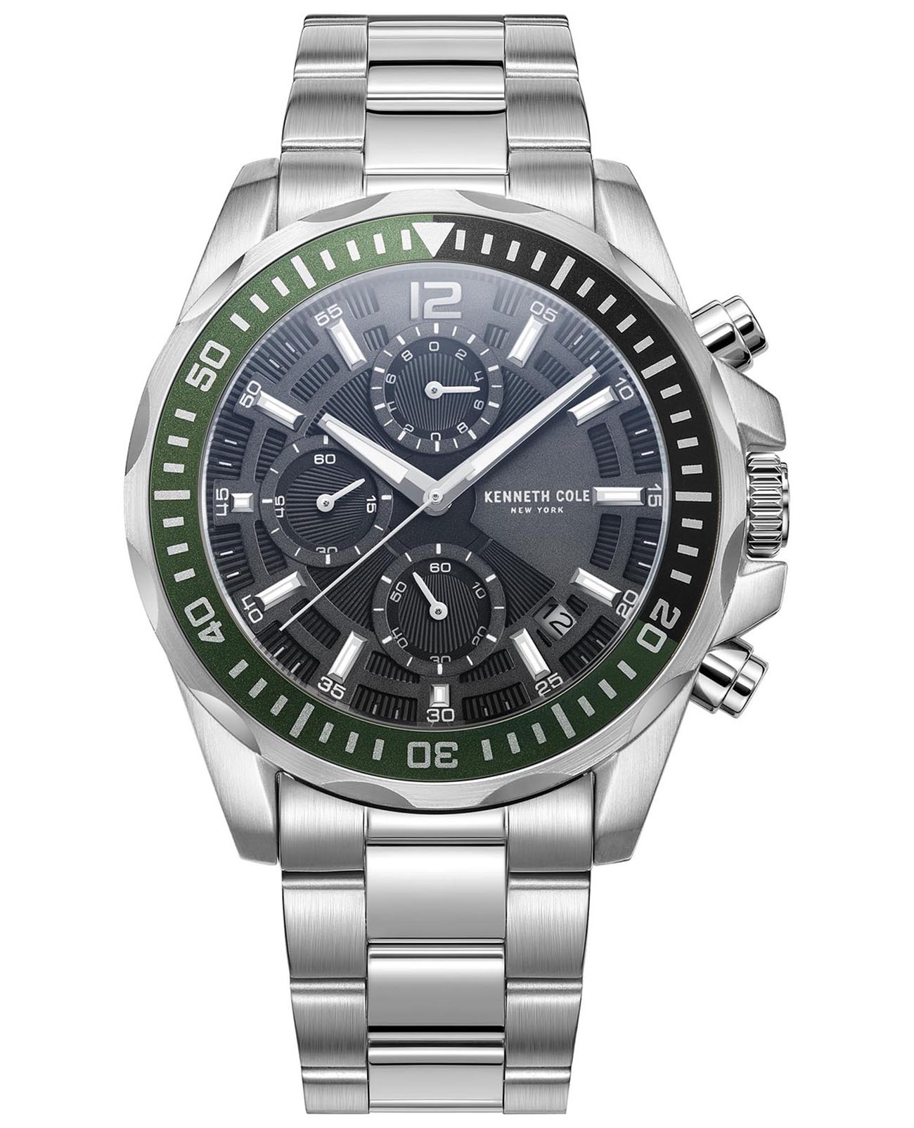Kenneth Cole Kenneth Cole Dress Sport KCWGK2222202  KCWGK2222202 кварцевые мужские часы черный циферблат, браслет нержавеющая сталь — вид спереди