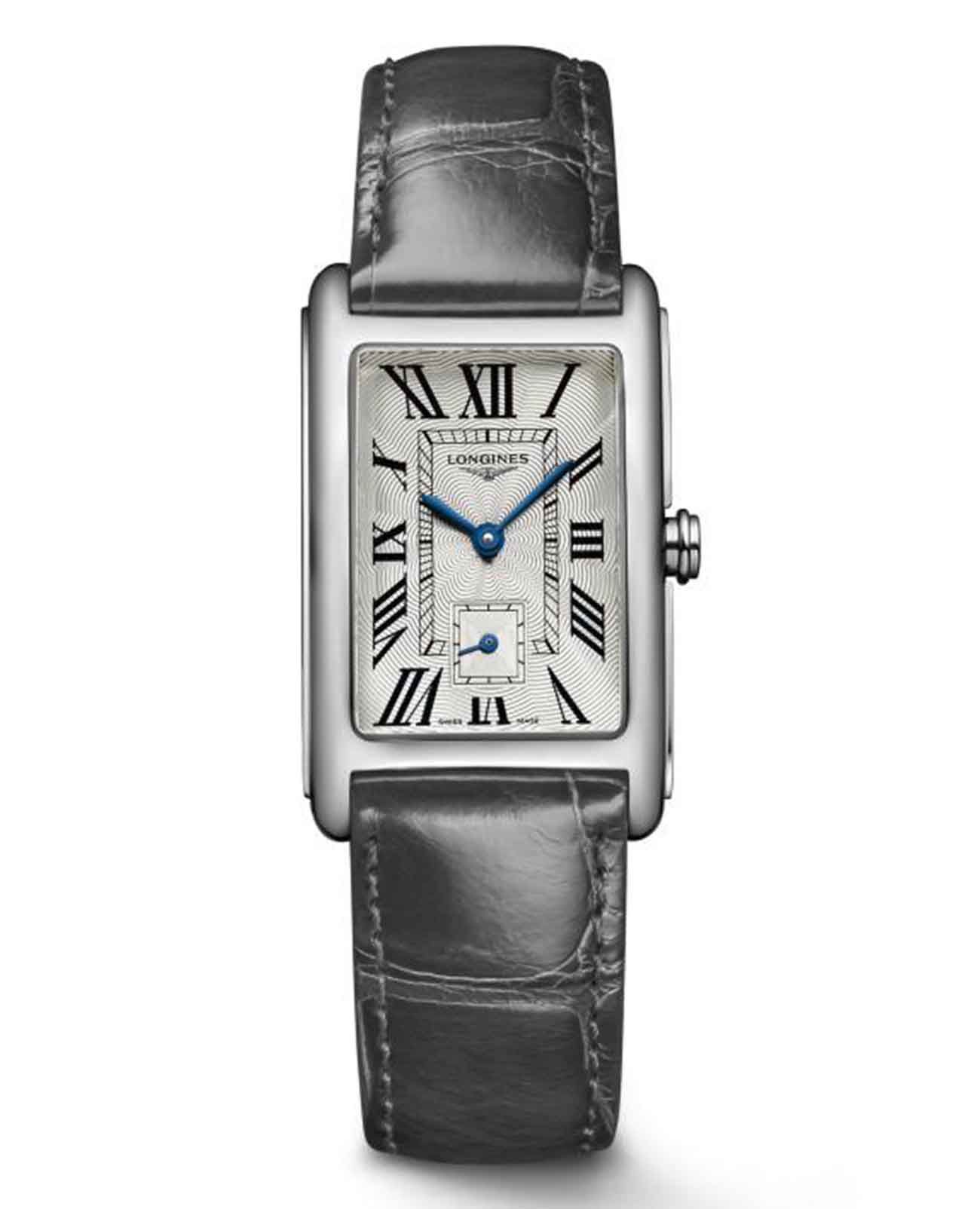 Longines Longines DolceVita L5.512.4.71.3  L55124713 кварцевые женские часы белый циферблат, браслет кожаный — вид спереди