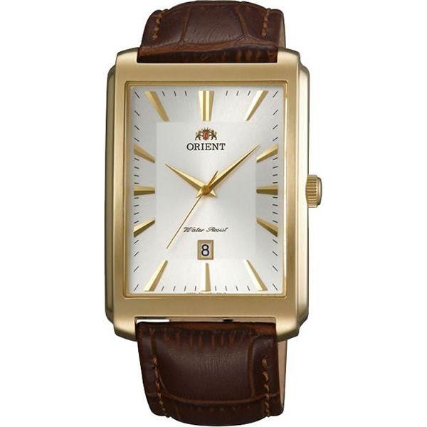 Orient Orient UNEJ002W (FUNEJ002W)  FUNEJ002W  мужские часы белый циферблат, браслет кожа + текстиль — вид спереди