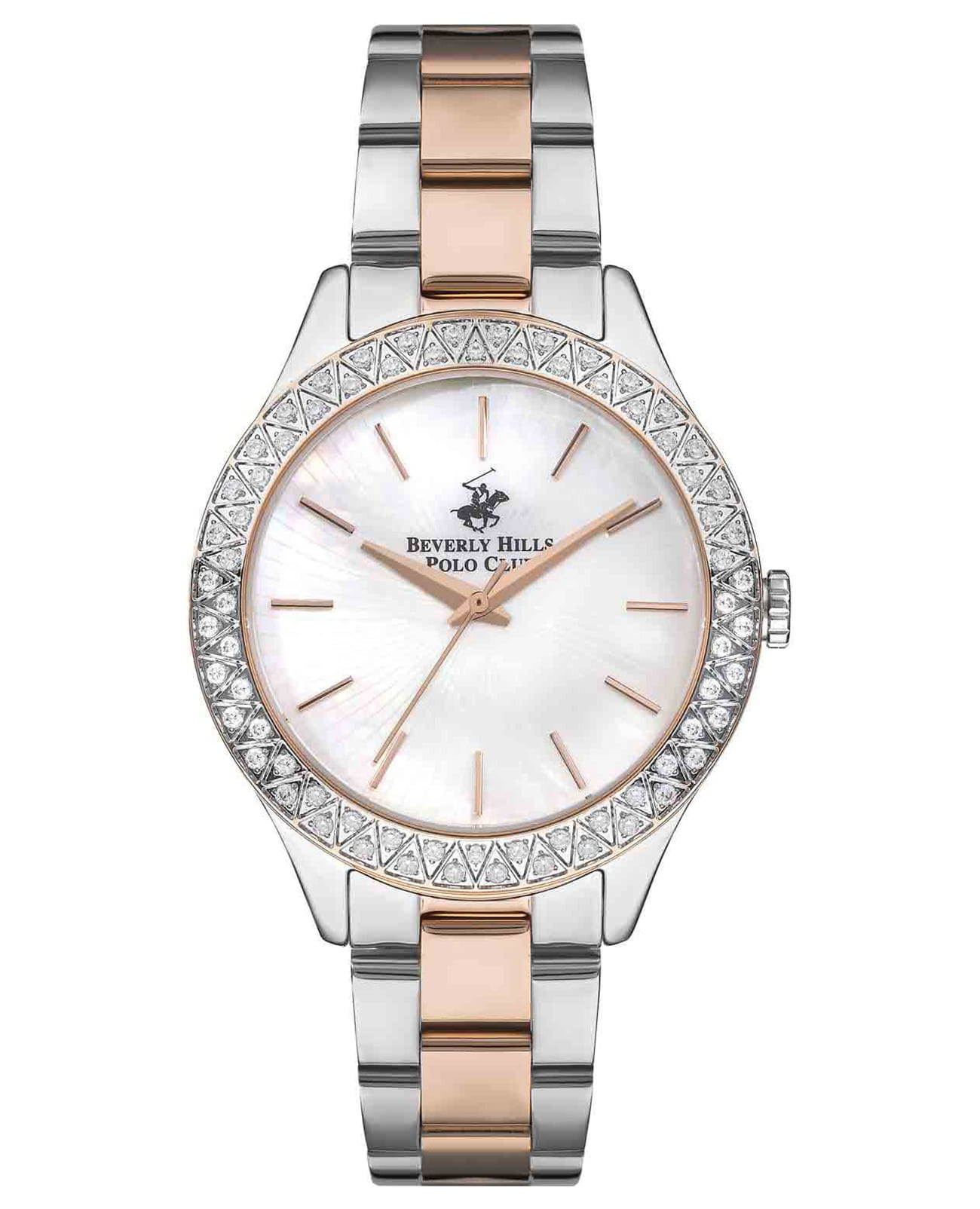 Beverly Hills Polo Club Beverly Hills Polo Club BP3291C.520  BP3291C.520 кварцевые женские часы перламутровый циферблат, браслет сталь с ip покрытием — вид спереди