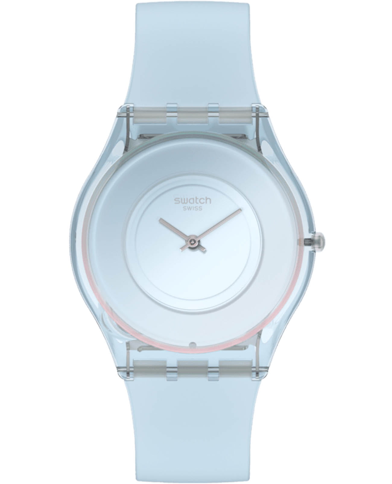 Swatch Swatch Skin Classic Biosourced SS08S100  SS08S100 кварцевые женские часы голубой циферблат, браслет силикон — вид спереди