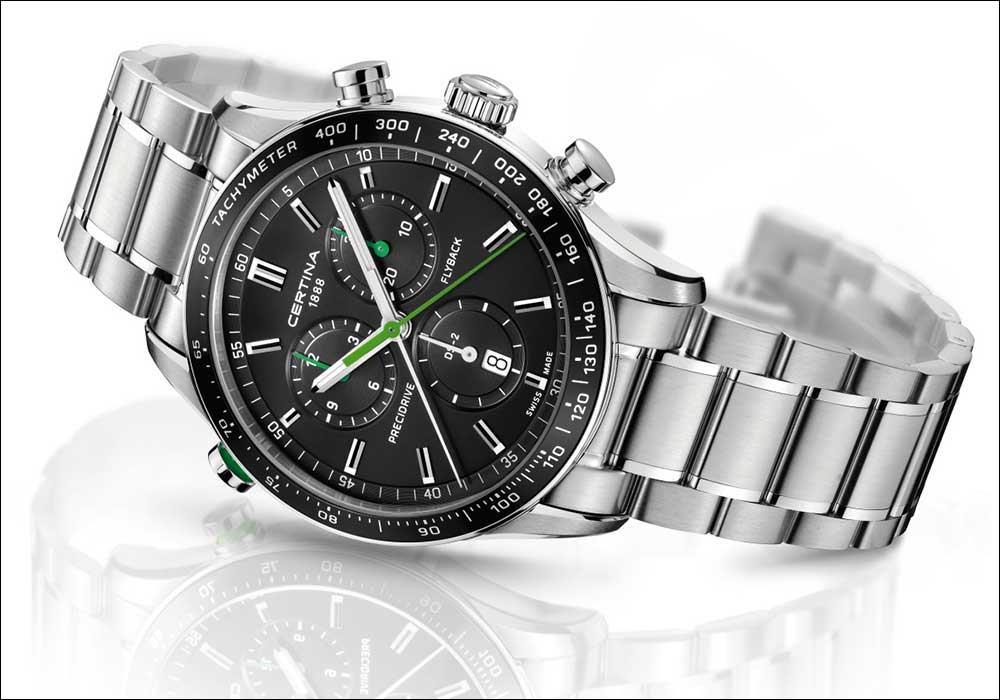 Certina Certina DS-2 Chronograph Flyback C024.618.11.051.02, sport швейцария мужские часы на браслете нержавеющая сталь боковой вид