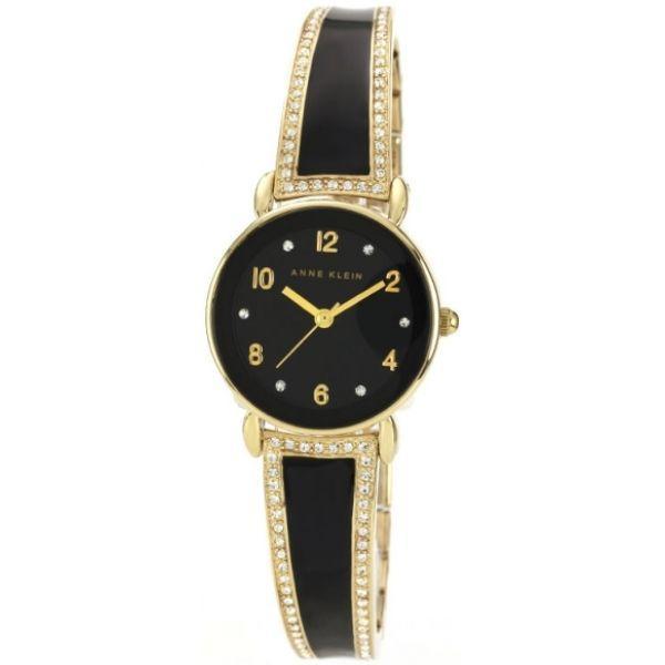 Anne Klein Anne Klein Classic  1028BKGB  1028BKGB кварцевые женские часы черный циферблат, браслет  — вид спереди