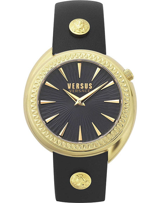 Versus Versace VSPHF0320  VSPHF0320 кварцевые женские часы черный циферблат, браслет кожаный — вид спереди
