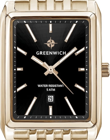 Greenwich Greenwich Galeon GW 571.40.11,  англия мужские часы на браслете сталь c pvd покрытием боковой вид