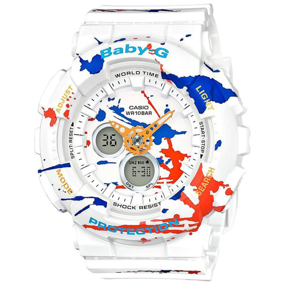 Casio Casio Baby-G BA-120SPL-7A  BA-120SPL-7A кварцевые женские часы черный циферблат, браслет пластик — вид спереди