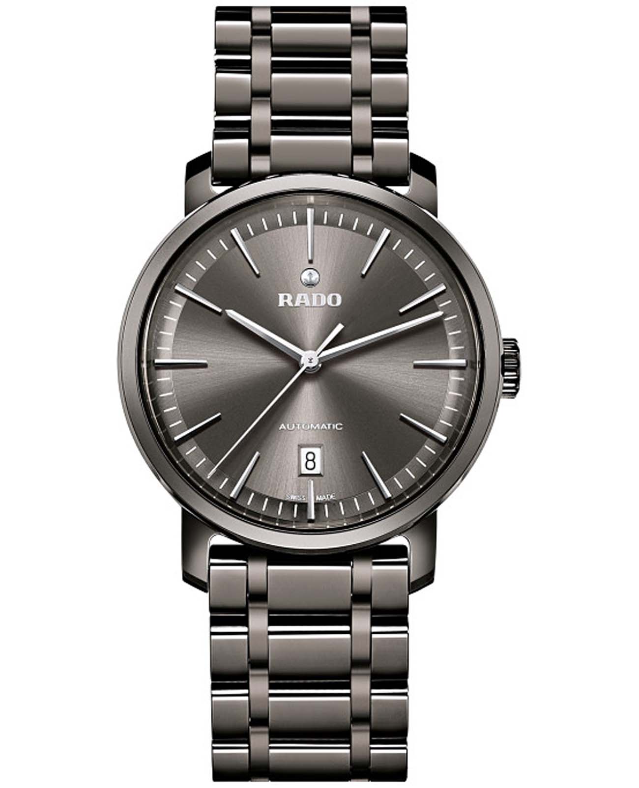 Rado Rado Diamaster R14074112 Automatic R14074112 механические мужские часы серый циферблат, браслет плазменная керамика — вид спереди