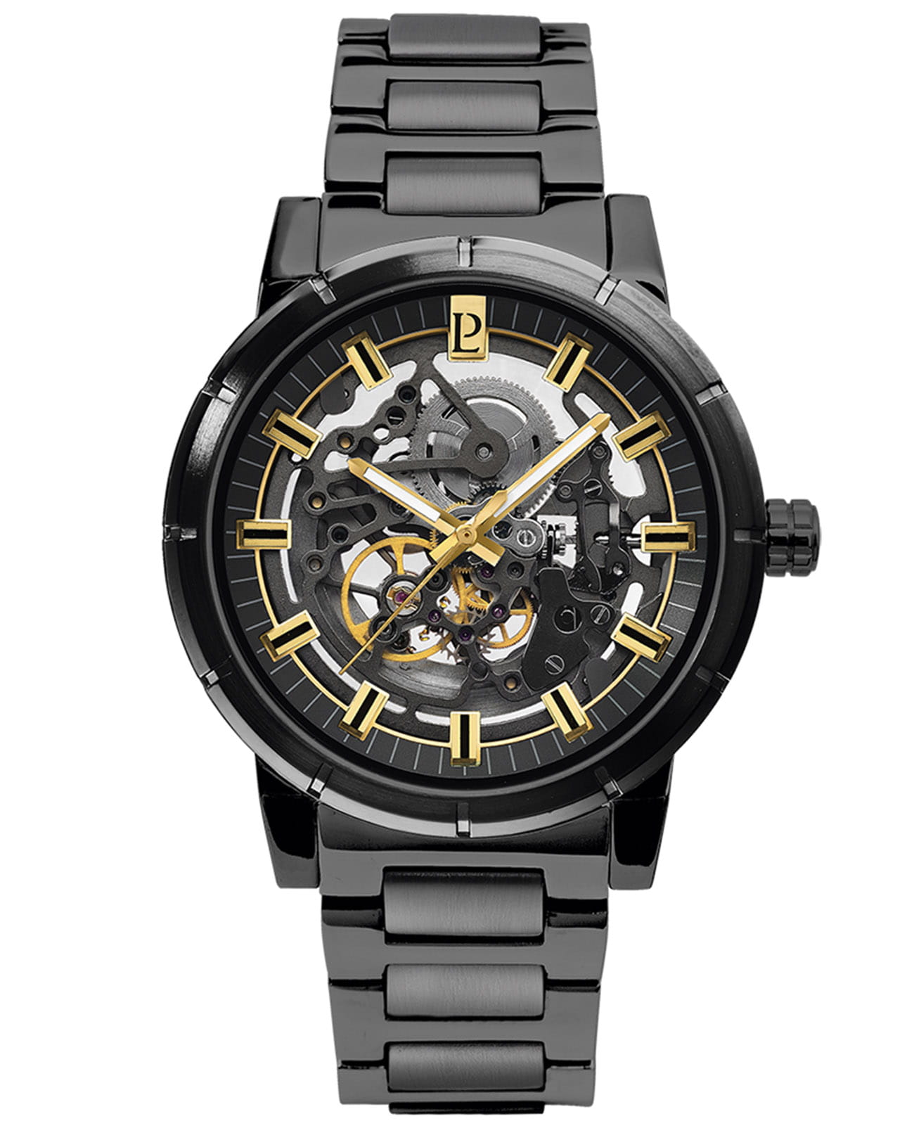 Pierre Lannier Pierre Lannier Automatic 325C439  325C439 механические мужские часы черный циферблат, браслет нержавеющая сталь с ip-покрытием — вид спереди
