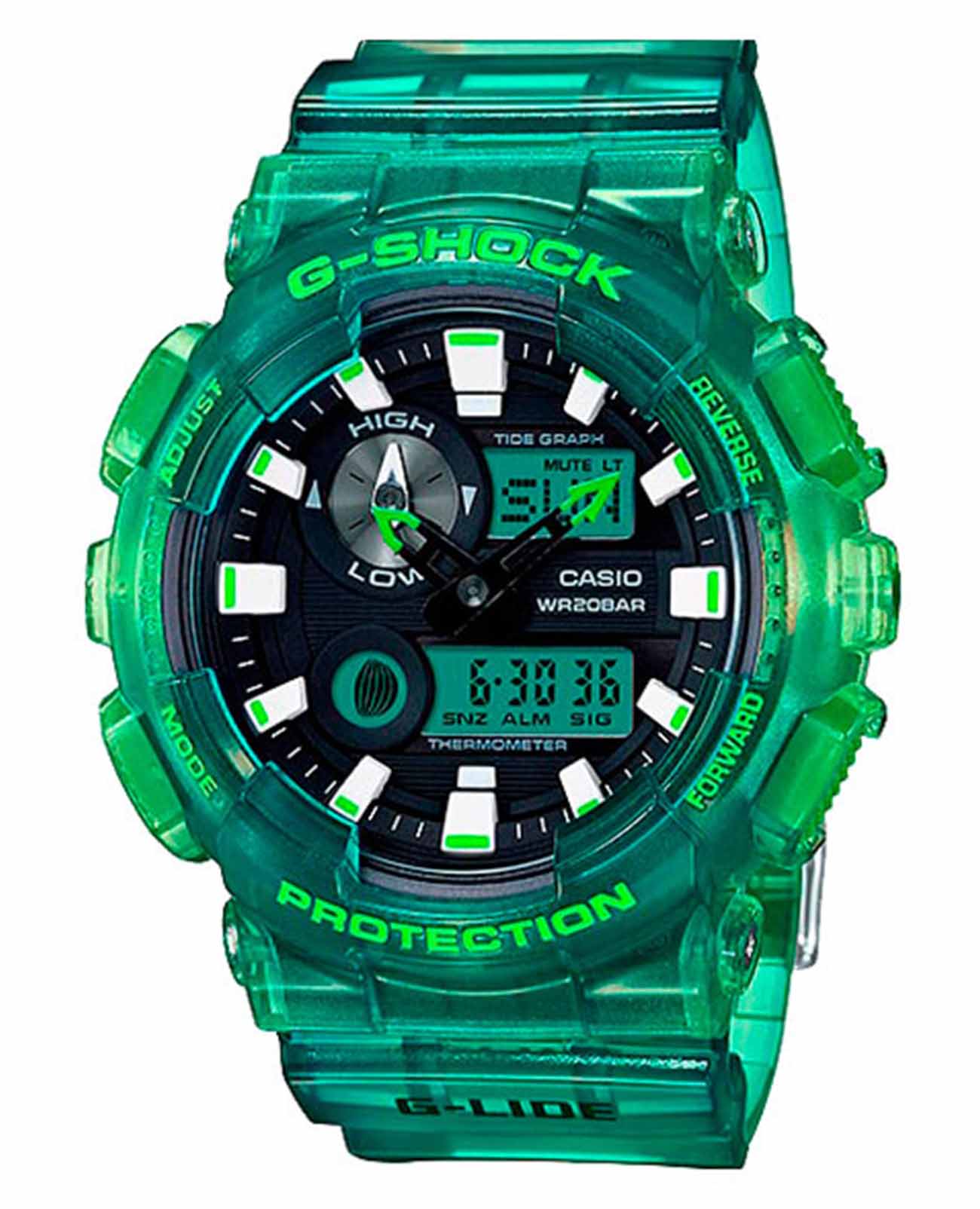 Casio Casio G-Shock GAX-100MSA-3A  GAX-100MSA-3A электронные мужские часы черный циферблат, браслет пластик — вид спереди