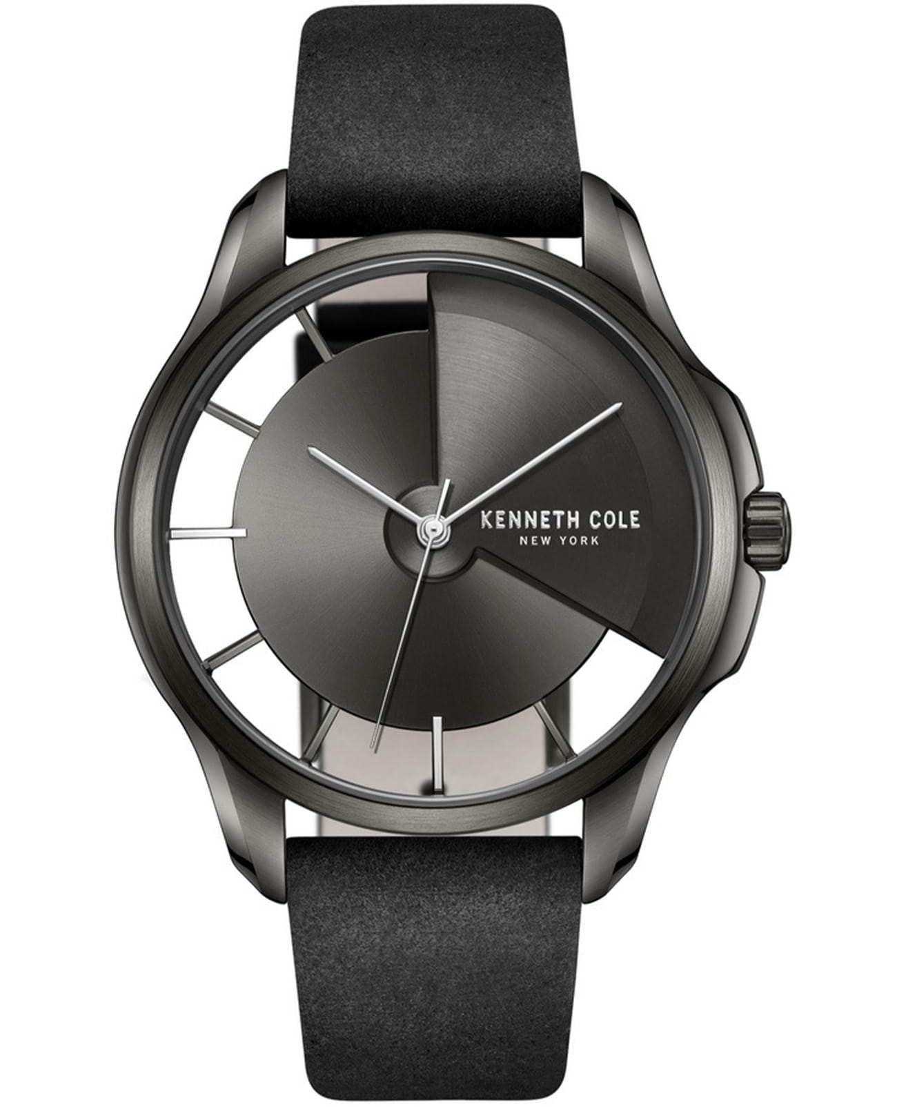 Kenneth Cole Kenneth Cole Transparency KCWGA0014901  KCWGA0014901 кварцевые мужские часы  циферблат, браслет кожаный — вид спереди