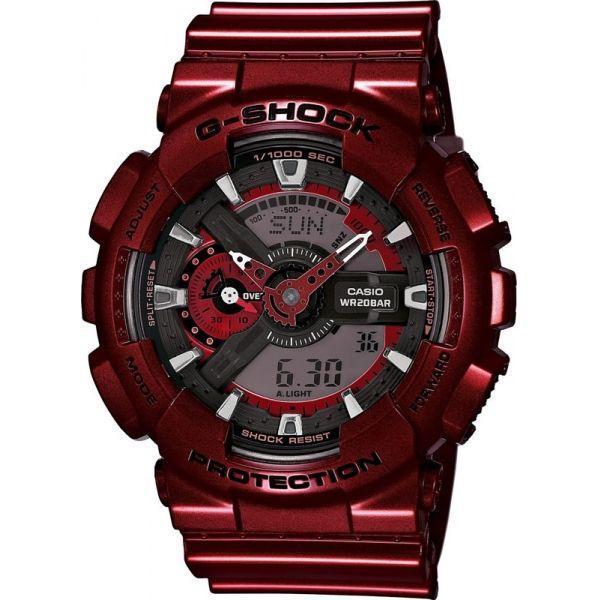 Casio Casio G-Shock GA-110NM-4A GA-110 GA-110NM-4A электронные мужские часы черный циферблат, браслет пластик — вид спереди