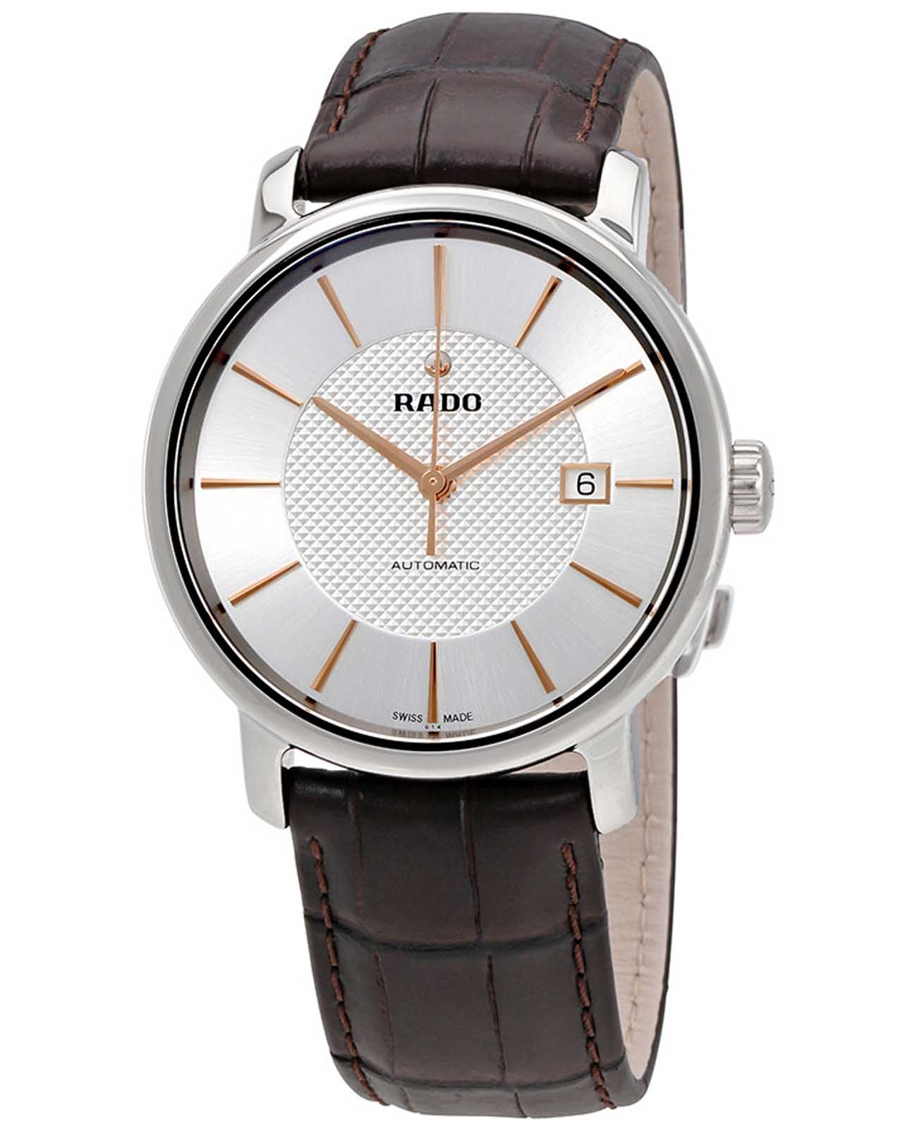 Rado Rado Diamaster R14074146, diamaster швейцария мужские часы на браслете кожаный боковой вид