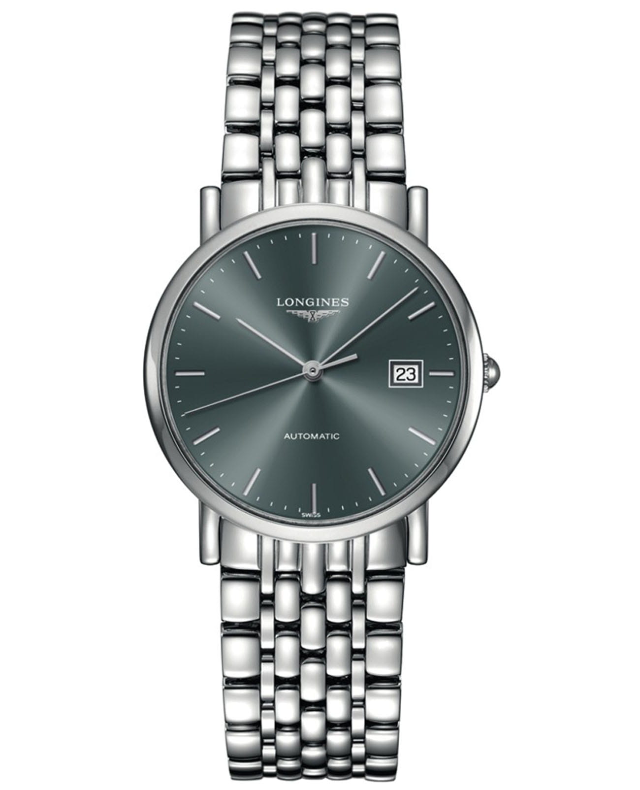 Longines Longines Elegant Collection L4.809.4.72.6  L48094726 механические женские часы антрацитовый циферблат, браслет нержавеющая сталь — вид спереди