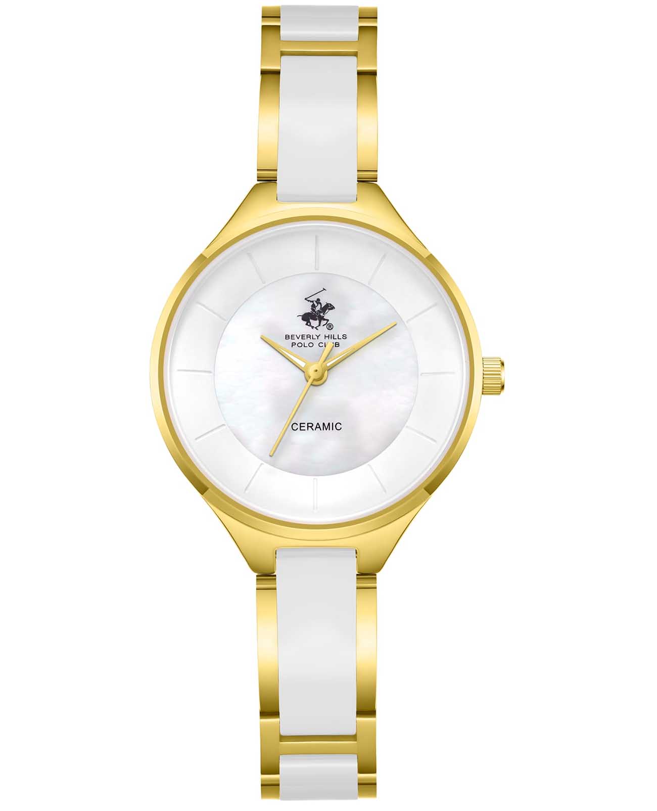 Beverly Hills Polo Club Beverly Hills Polo Club BP3706C.120  BP3706C.120 кварцевые женские часы белый циферблат, браслет сталь с ip покрытием + керамика — вид спереди