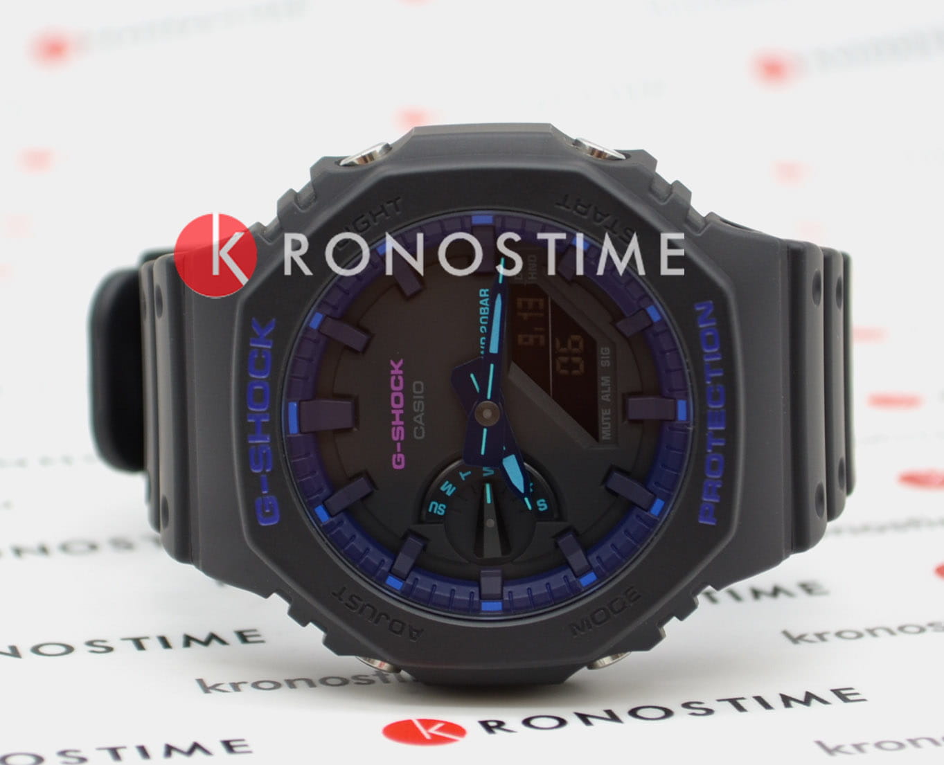 Casio Casio G-Shock Virtual Blue GA-2100VB-1ADR (GA-2100VB-1A) япония наручные мужские часы заводная головка с логотипом Casio