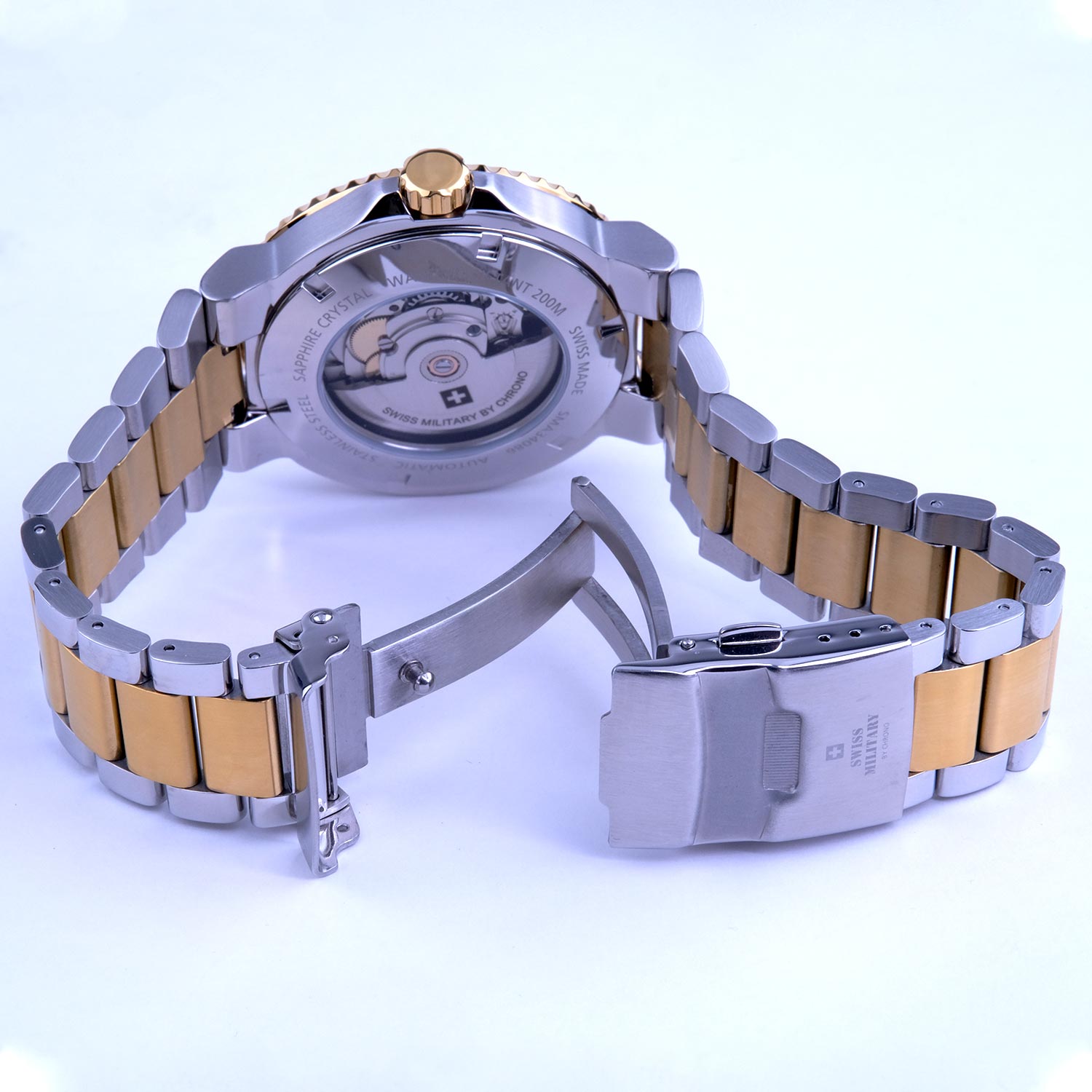 Swiss Military by Chrono Swiss Military by Chrono Automatic Dive SMA34086.08 мужские часы черный циферблат на запястье