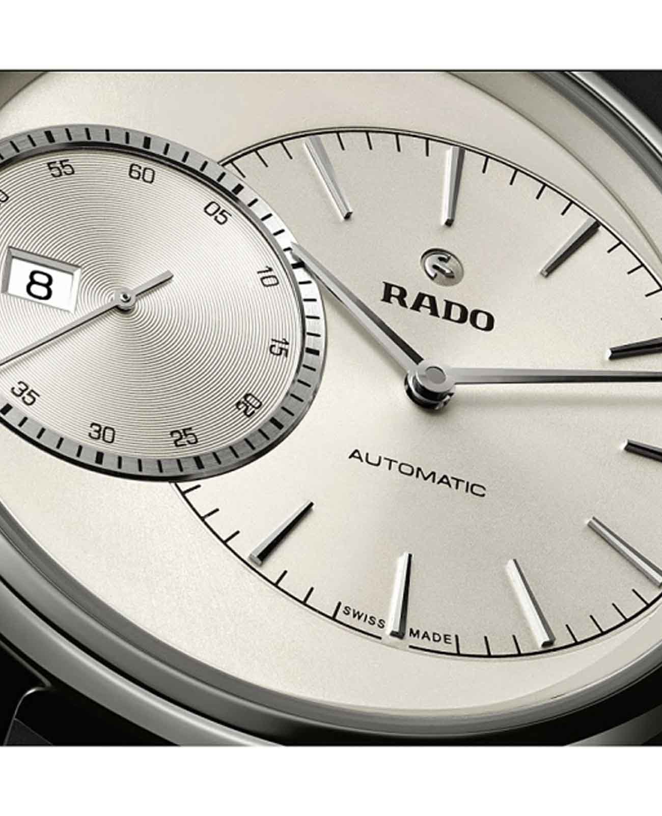 Rado Rado Diamaster Automati Grande Seconde R14129106 механические мужские часы часы крупный план белый циферблата