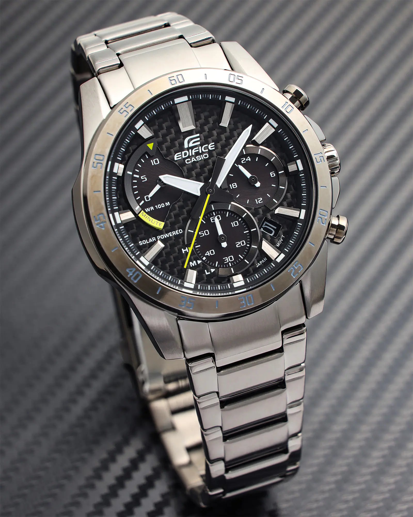 Casio Casio Edifice EQS-930DC-1A кварцевые мужские часы часы крупный план черный циферблата