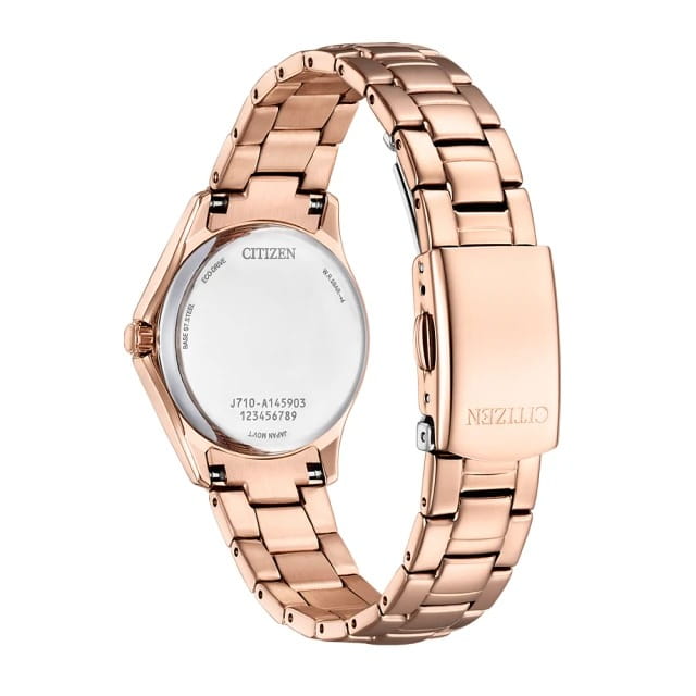 Citizen Citizen Eco-Drive FE1252-82X, eco-drive япония женские часы на браслете нержавеющая сталь с ip-покрытием боковой вид