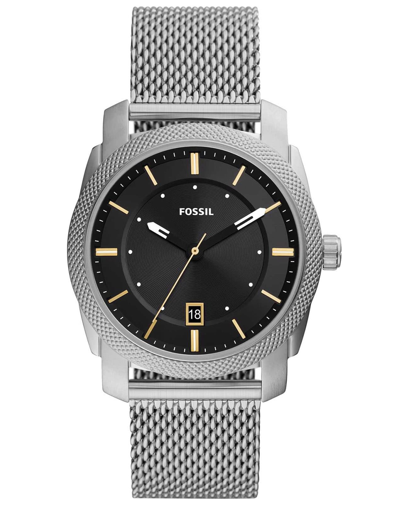 Fossil Fossil FB-02  FS5883  FS5883 кварцевые мужские часы черный циферблат, браслет нержавеющая сталь — вид спереди