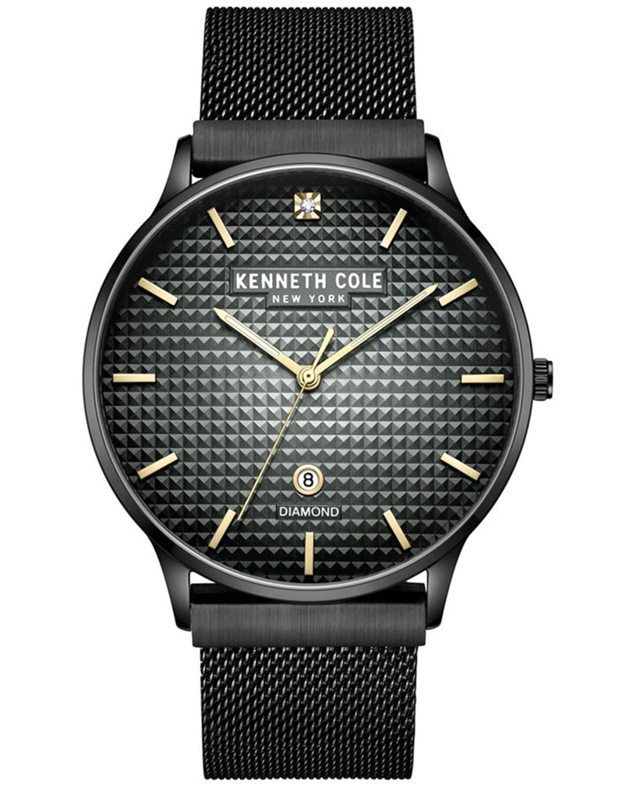 Kenneth Cole Kenneth Cole Classic KCWGH2233505  KCWGH2233505 кварцевые мужские часы черный циферблат, браслет сталь с ip покрытием — вид спереди