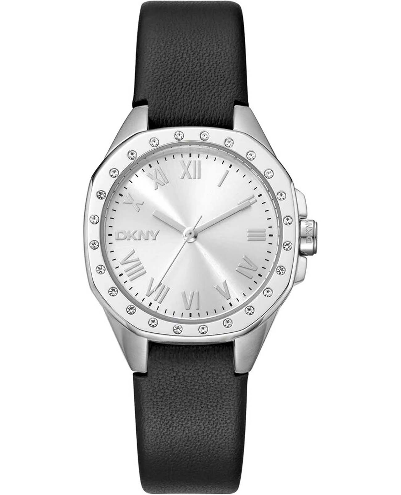 DKNY DKNY Brooklyn Mini DK1L013L0015  DK1L013L0015 кварцевые женские часы  циферблат, браслет кожаный — вид спереди