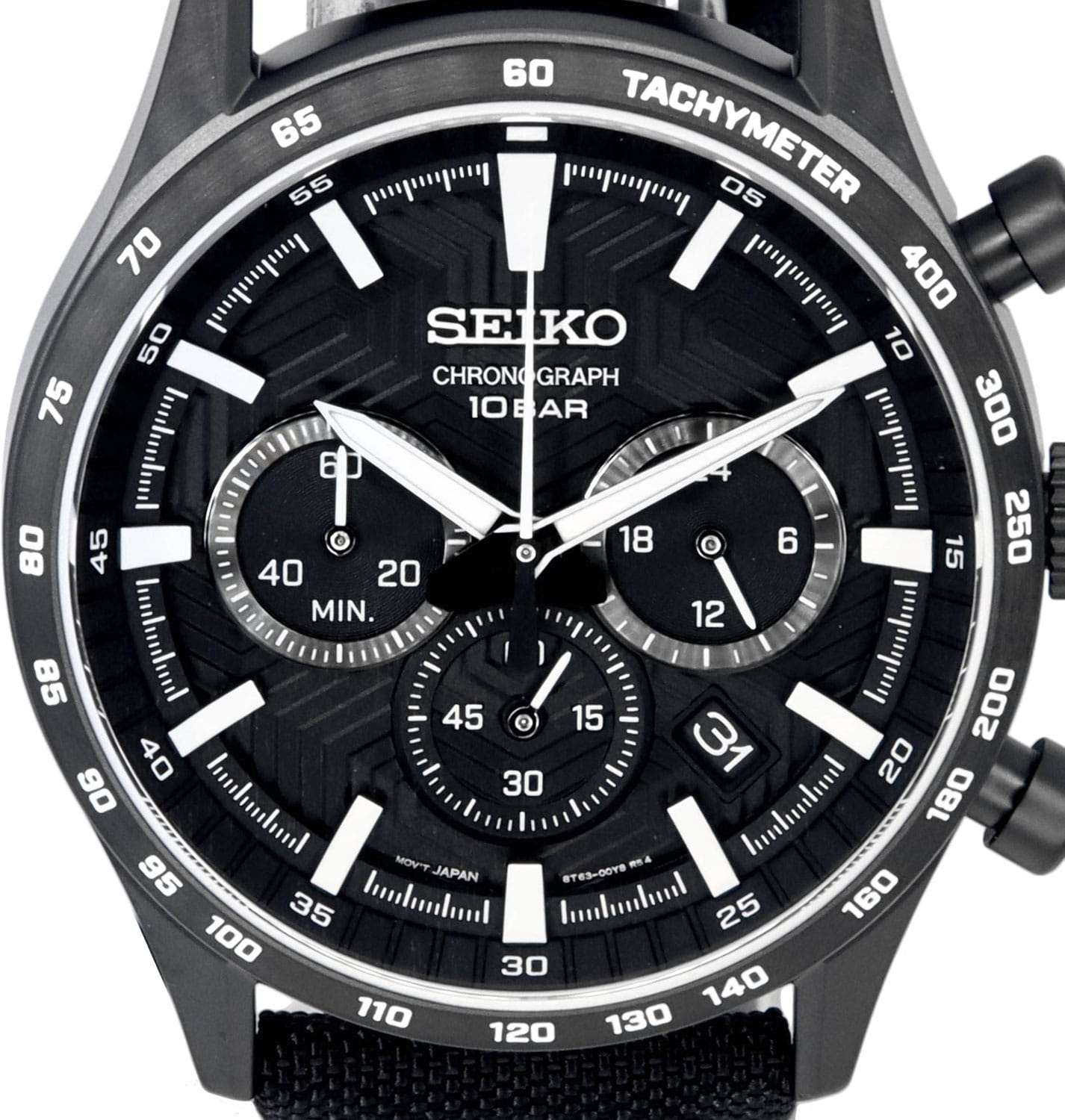 Seiko Seiko SSB417P1 кварцевые мужские часы часы крупный план черный циферблата
