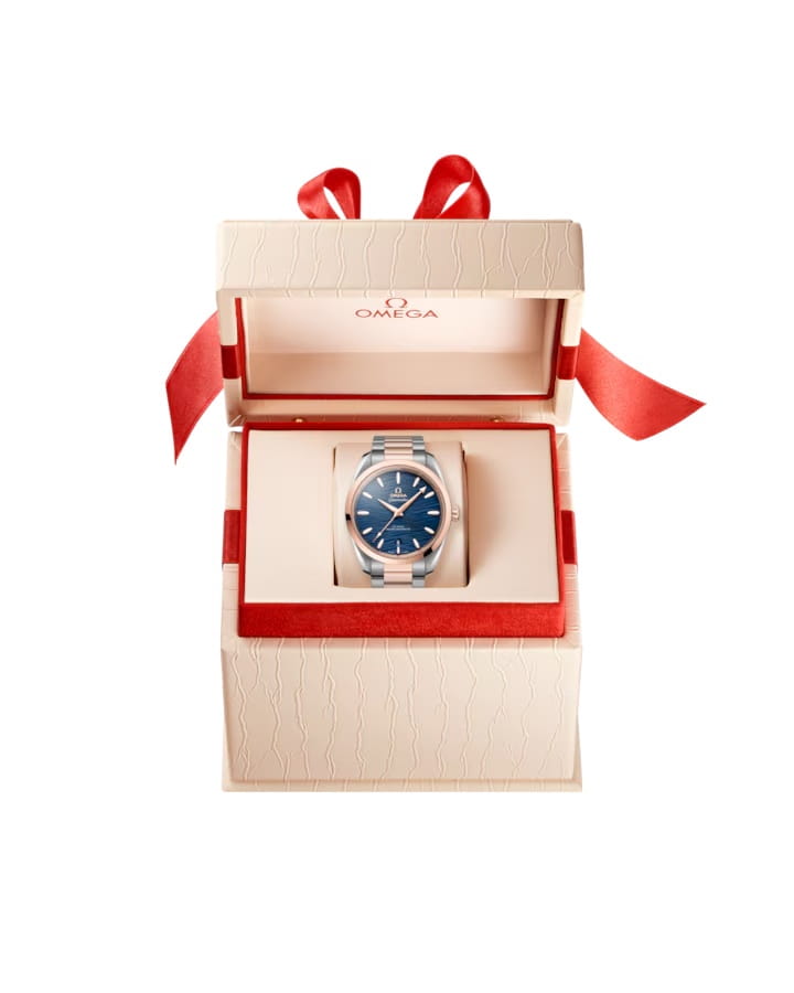 Omega Omega Seamaster Aqua Terra 220.20.38.20.03.001 женские часы синий циферблат на запястье