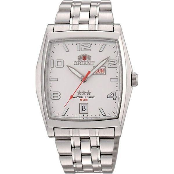 Orient Orient EMBB002W (FEMBB002W)  FEMBB002W механические мужские часы белый циферблат, браслет  — вид спереди