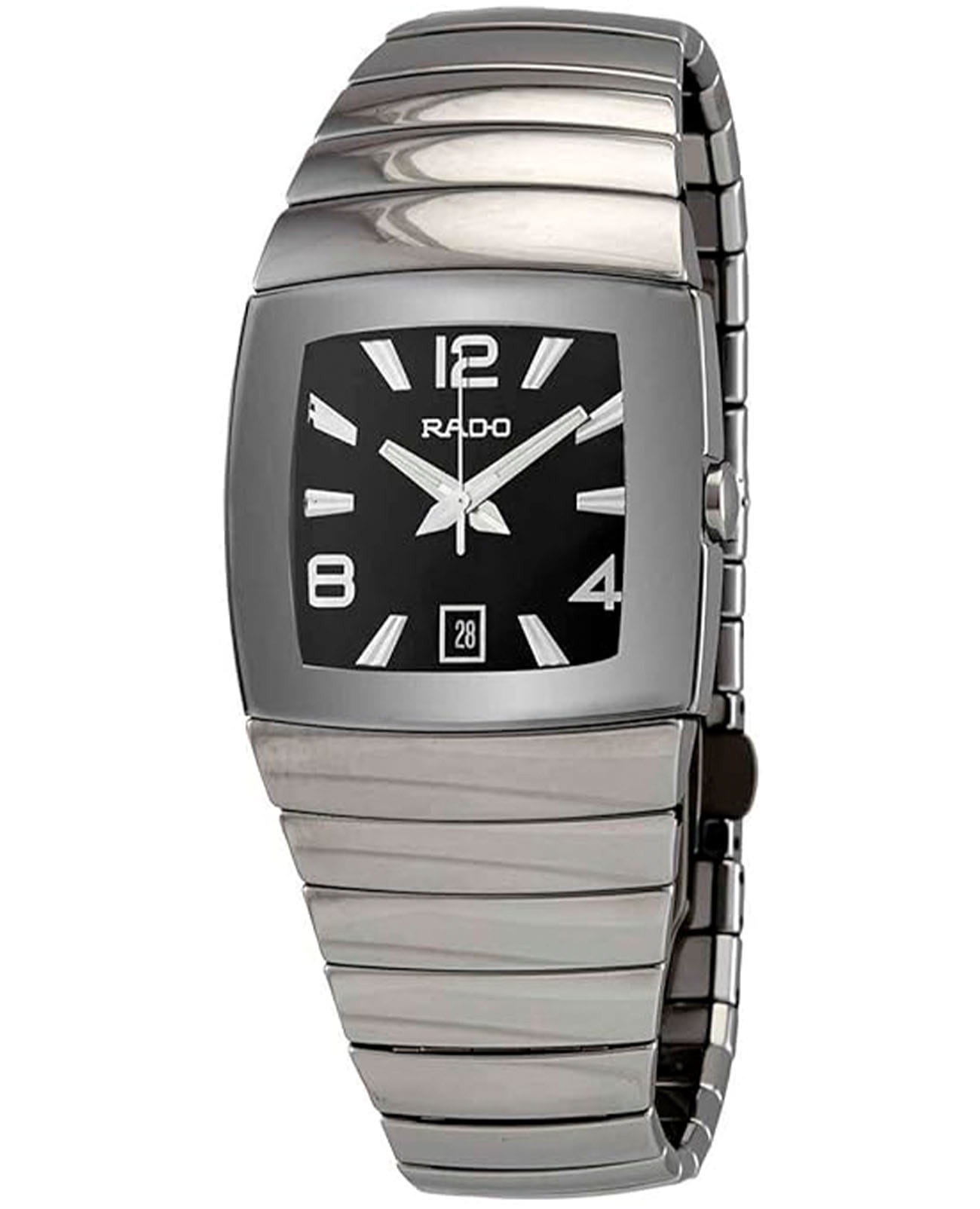 Rado Rado Sintra R13599152  R13599152 кварцевые мужские часы черный циферблат, браслет керамика — вид спереди
