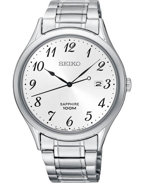 Seiko Seiko Conceptual Series Dress SGEH73P1  SGEH73P1 кварцевые мужские часы белый циферблат, браслет нержавеющая сталь — вид спереди
