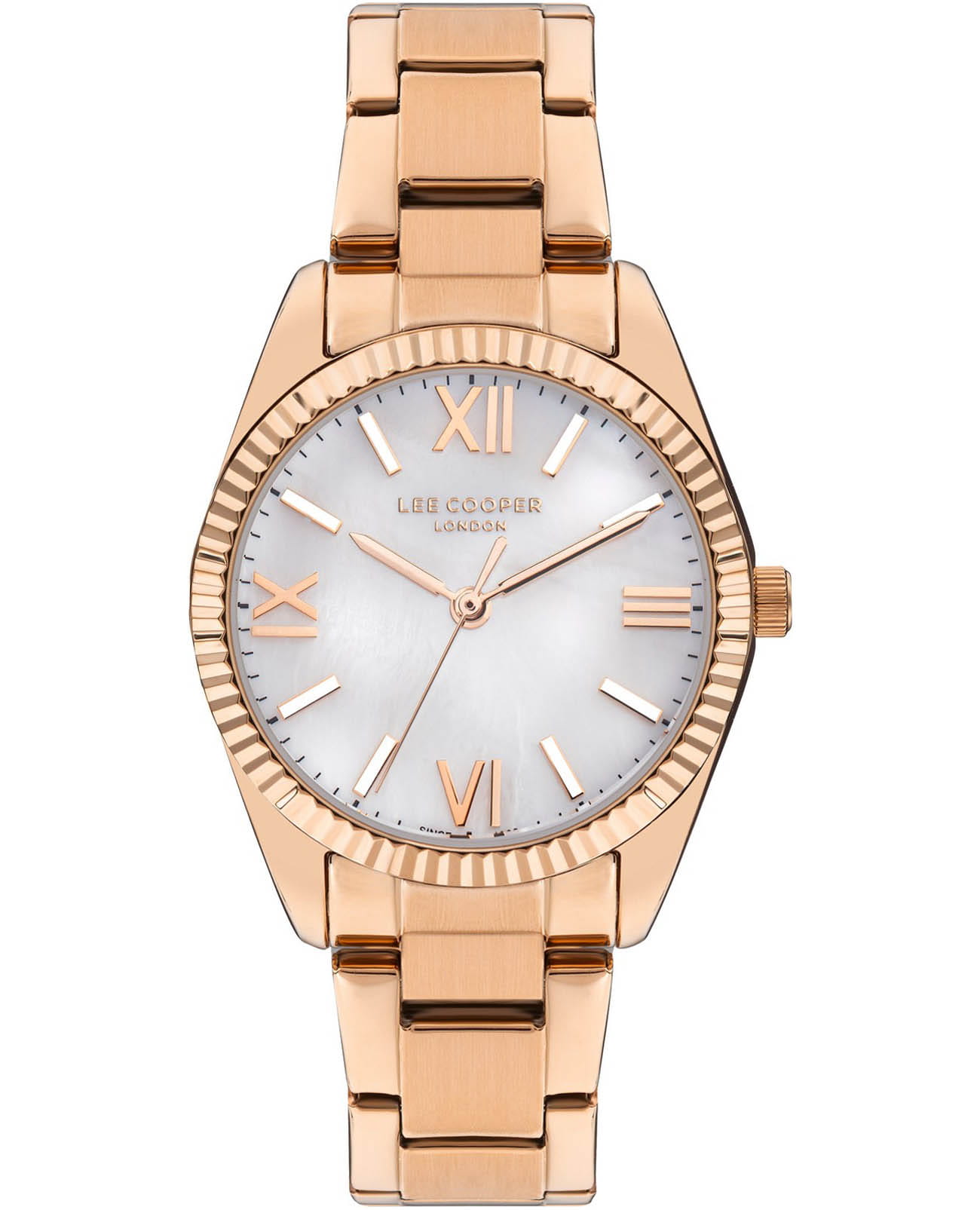 Lee Cooper Lee Cooper LC07868.420  LC07868.420 кварцевые женские часы перламутровый циферблат, браслет нержавеющая сталь с ip-покрытием — вид спереди