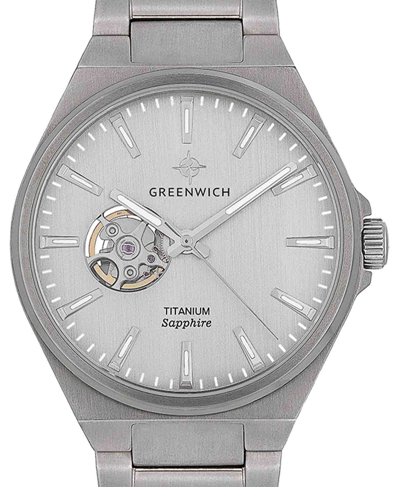 Greenwich Greenwich Titanium GW 084.10.33 , наручные мужские часы фото под углом