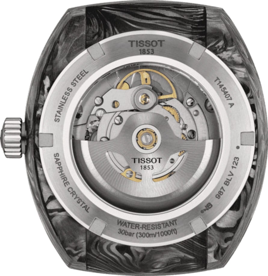 Tissot Tissot Sideral S Powermatic 80 T145.407.97.057.00 механические мужские часы часы крупный план  циферблата