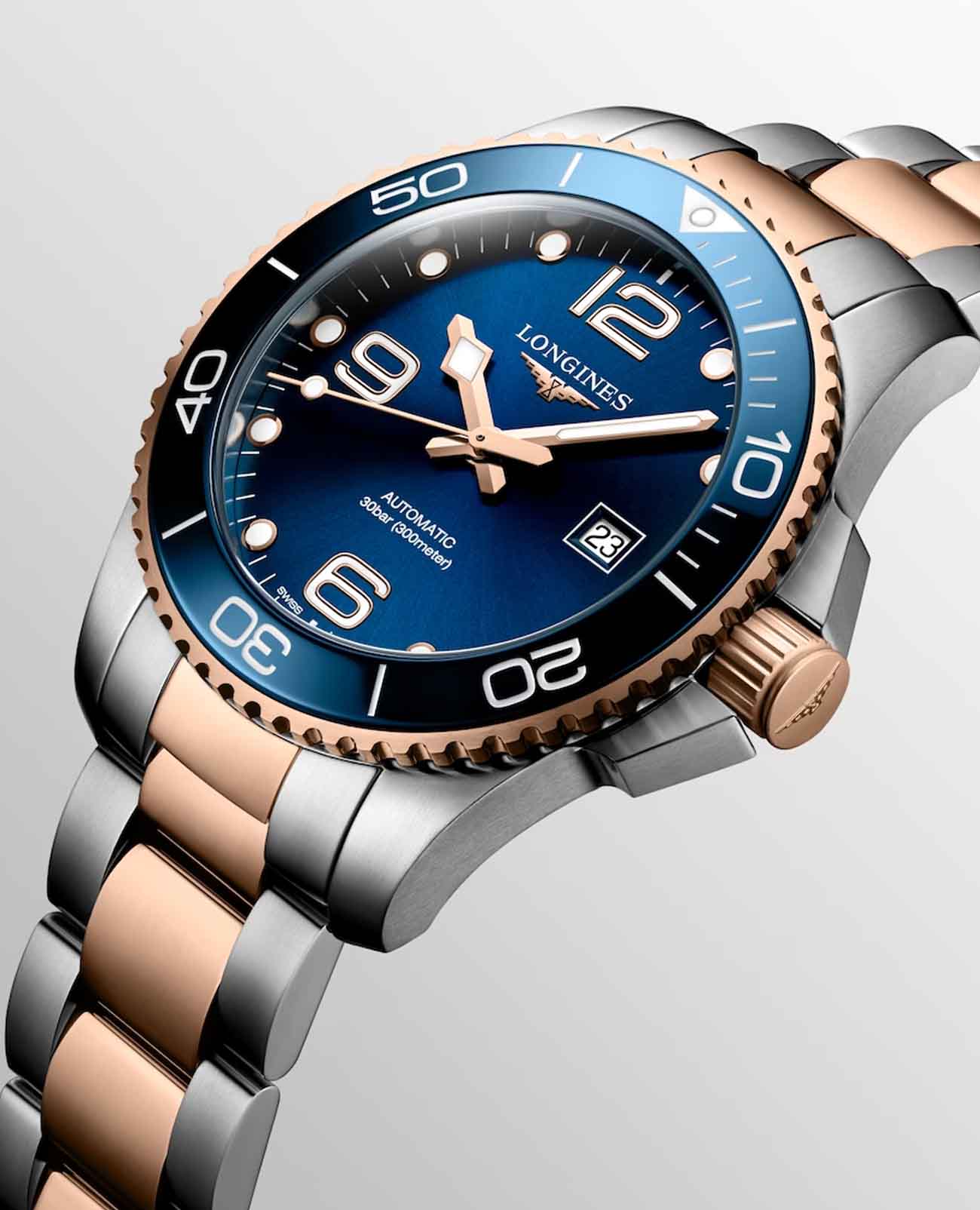 Longines Longines HydroConquest L3.782.3.98.7 швейцария наручные мужские часы заводная головка с логотипом Longines