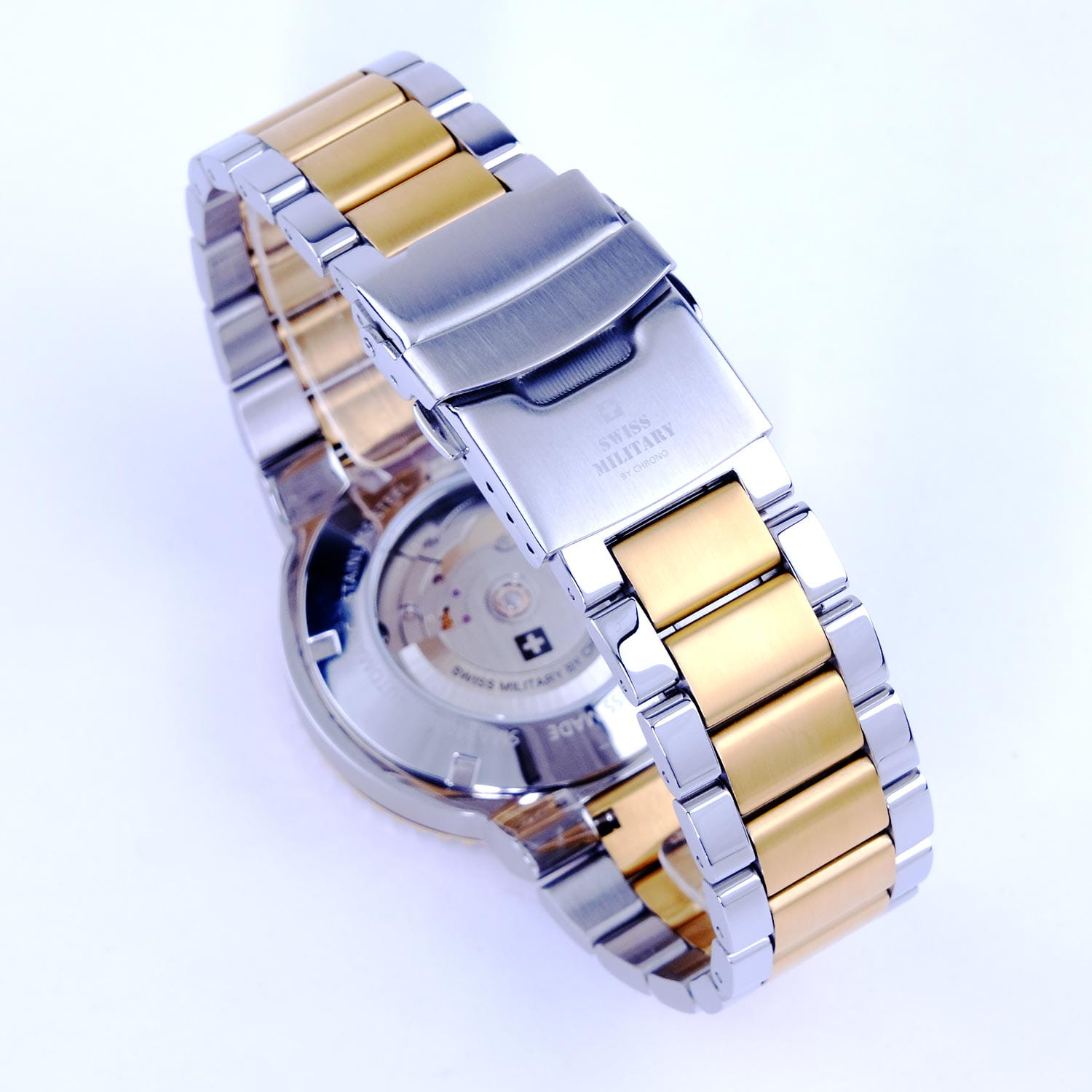 Swiss Military by Chrono Swiss Military by Chrono Automatic Dive SMA34086.08,  швейцария мужские часы на браслете сталь c pvd покрытием боковой вид