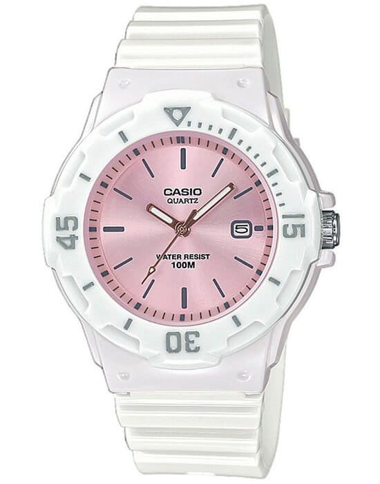Casio Casio Collection LRW-200H-4E3VEF  LRW-200H-4E3VEF кварцевые женские часы розовый циферблат, браслет пластик — вид спереди