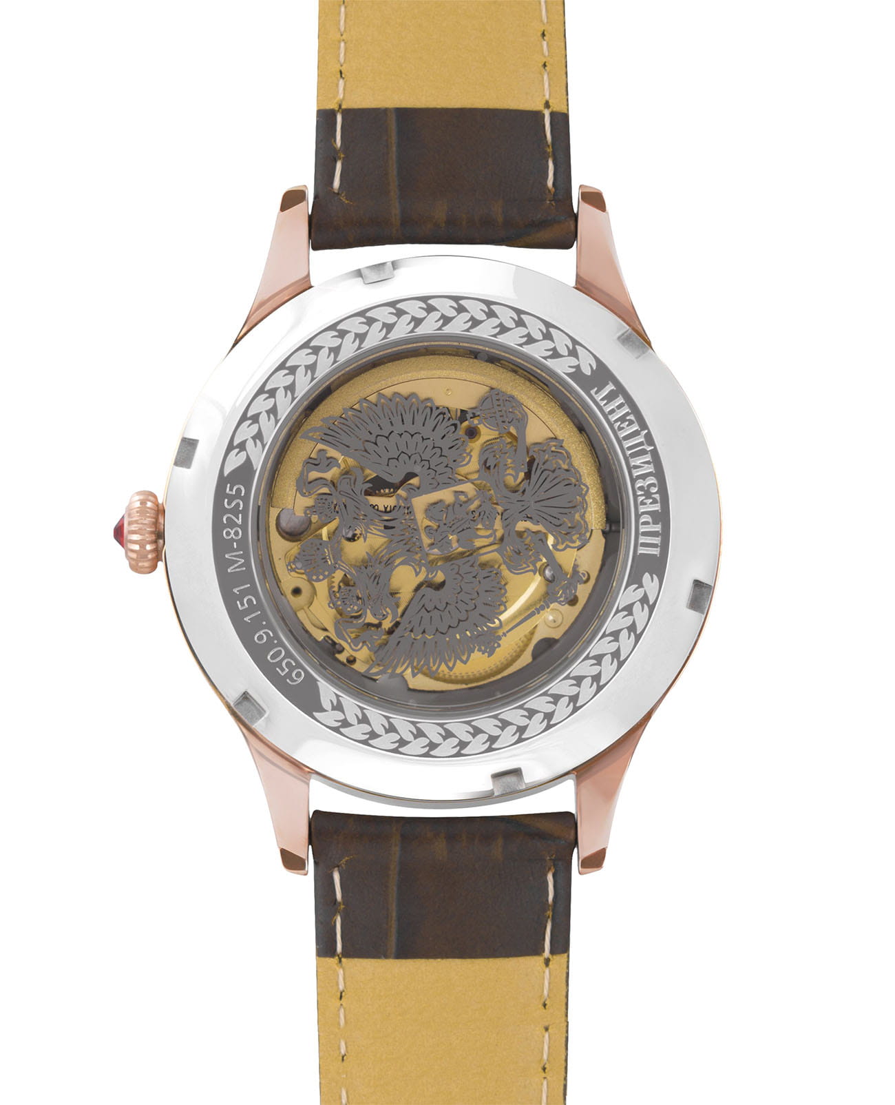 Президент Президент 6509151,  россия мужские часы на браслете кожаный боковой вид