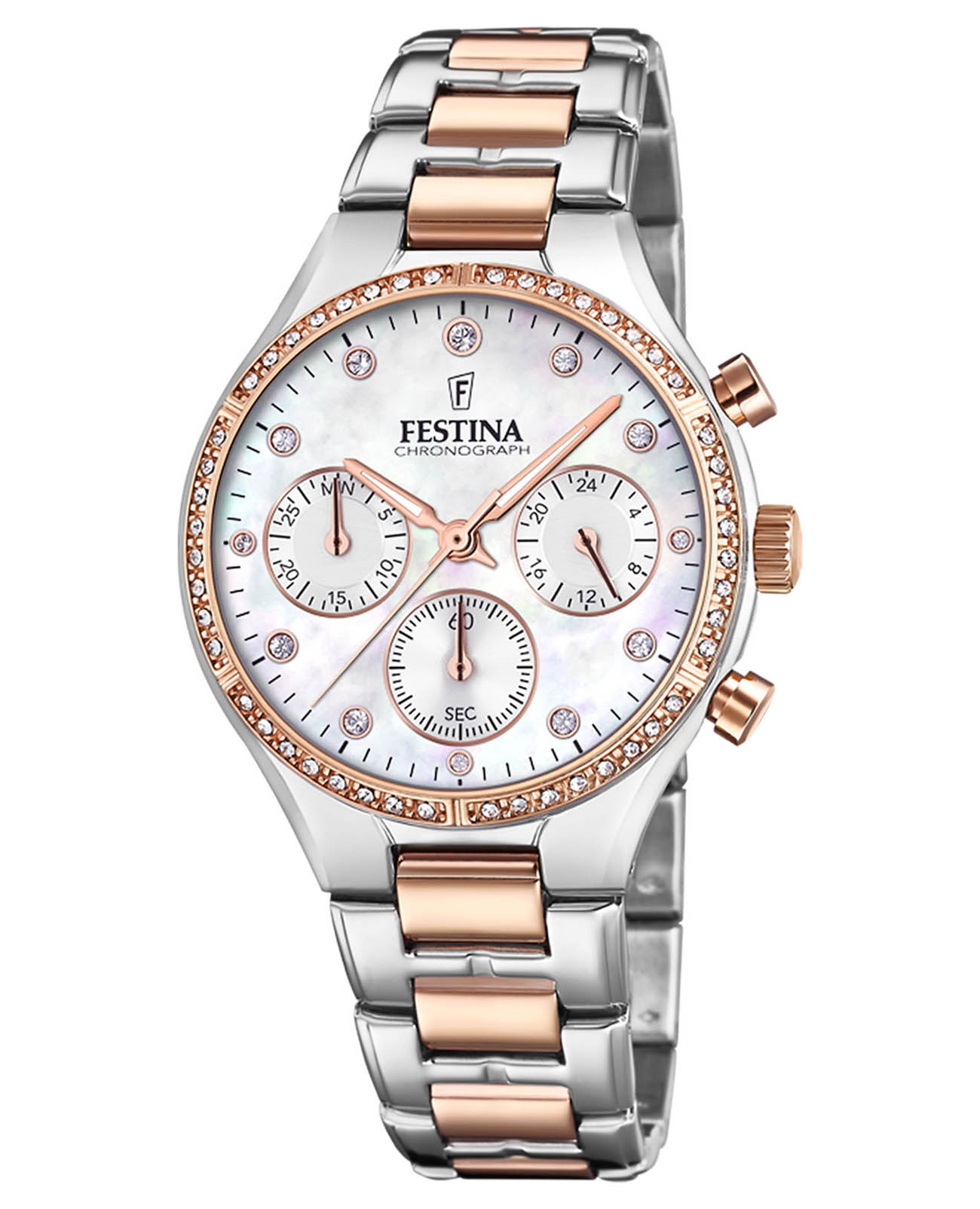 Festina Festina Boyfriend F20403/1  F20403/1 кварцевые женские часы перламутровый циферблат, браслет нержавеющая сталь 316l — вид спереди