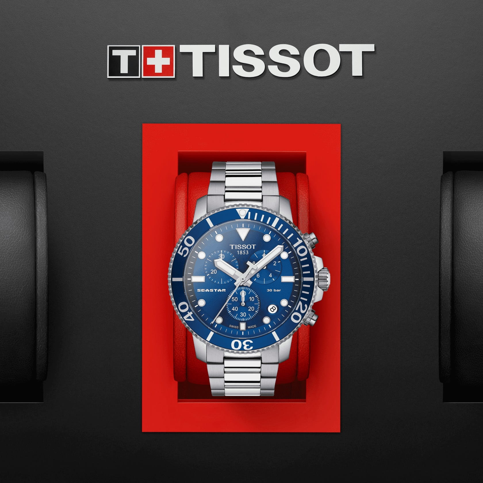 Tissot Tissot Seastar 1000 Chronograph T120.417.11.041.00, t-sport швейцария мужские часы на браслете нержавеющая сталь боковой вид