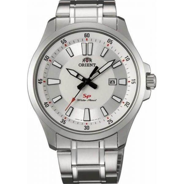 Orient Orient UNE1004W (FUNE1004W)  FUNE1004W  мужские часы серый циферблат, браслет  — вид спереди