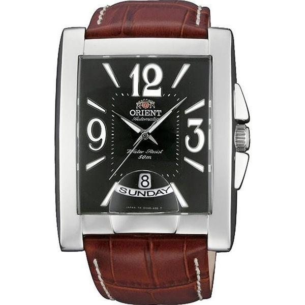 Orient Orient EVAD004B (FEVAD004B)  FEVAD004B  мужские часы черный циферблат, браслет кожаный — вид спереди