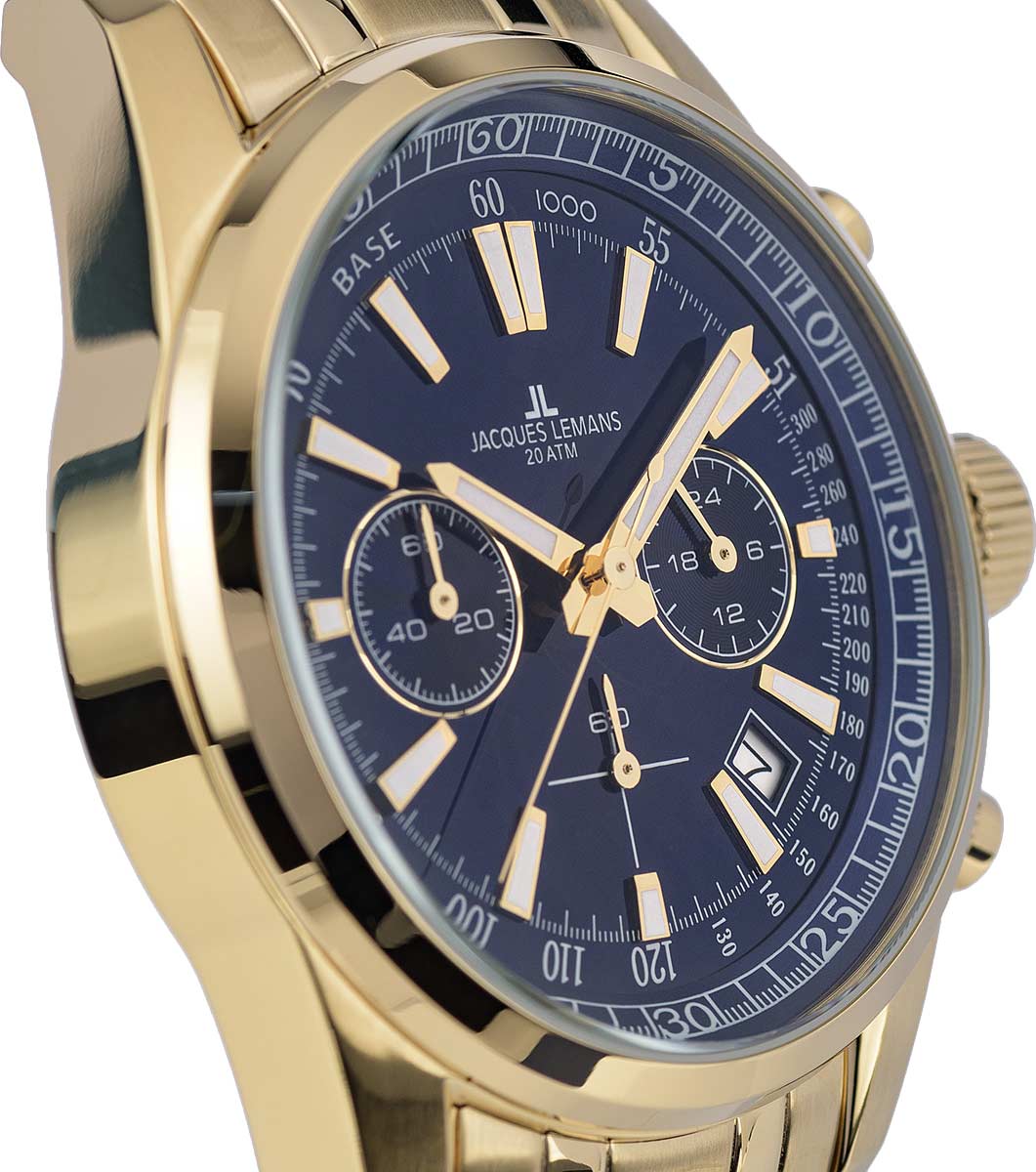 Jacques Lemans Jacques Lemans Sport 1-2117O,  австрия мужские часы на браслете нержавеющая сталь боковой вид